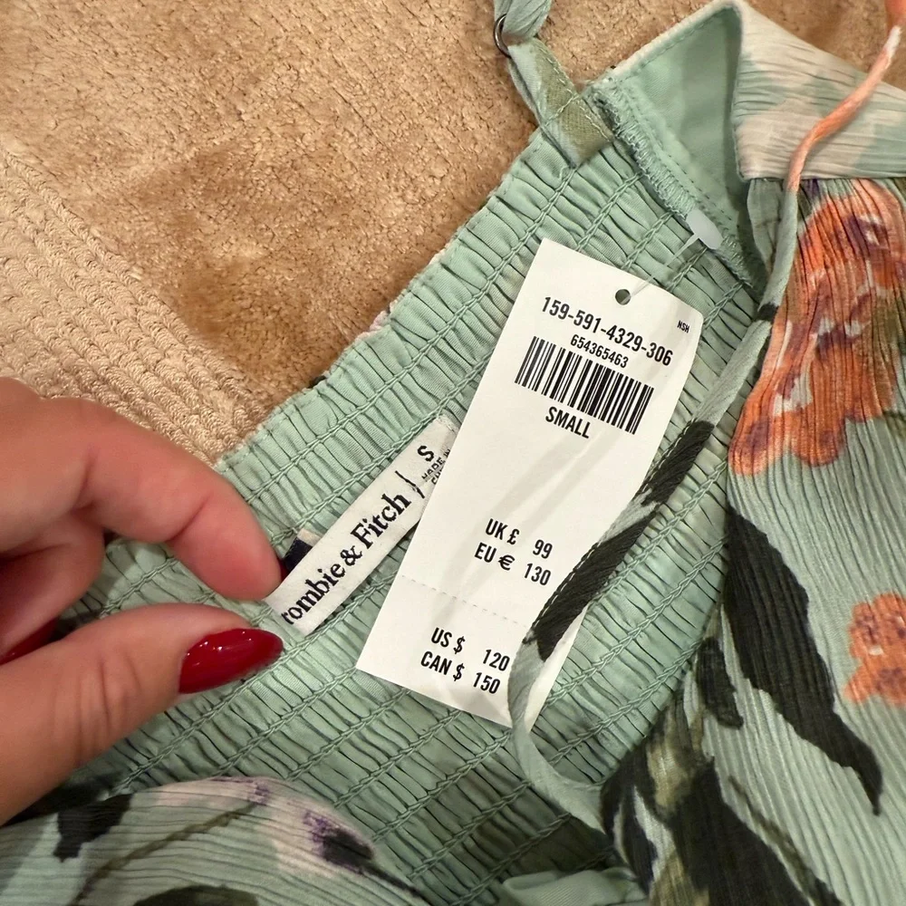 Abercrombie & Fitch Floral Maxi Dress in Light Green